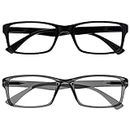 The Reading Glasses Company 2 Pack Readers Black Grey Designer Style Mens Womens RR92-17 +2.50