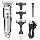 VGR Hair Liner for Men Clippers, Battery Powered T Blade Trimmer, Professional Cordless Zero Gapped Outlining for Barbers, 0mm balding Shape up, Edger Beard, Silver