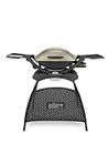 Weber Q2000 Gas Grill Barbeque with Stand & Foldable Side Tables | BBQ Grill & Char Griller | Cast Aluminium Lid Cover & Body | Portable Premium Classic Free-Standing Gas BBQ - Titanium (53060374)