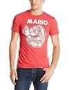 Nintendo Men's So Mario T-Shirt, Red Heather, Large