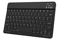 Ultra-Slim Small Bluetooth Keyboard, Portable Rechargeable External Cordless Wireless Keyboard for Android Tablet Cell Phone Samsung Smartphone iPad Mini Air Pro iPhone Windows Surface (Black)