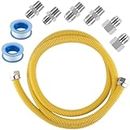 72" Gas Range Line/Appliance Flexible Gas Line Hose for Stove with Connector 1/2" MIP 1/2"FIP 3/4"MIP Fitting,5/8" OD(1/2" ID) Gas Range Connector Kit for Stove,Gas Stove,Dryer,Water Heater-by MIFLUS