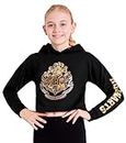 Harry Potter Hoodie Girls Teenagers Soft Hogwarts Black/Gold/Red Zip Up Hoodie Sweatshirt Girls Jumpers Age 5-14 Gifts for Girls (Noir Capuche, 9-10 Ans)