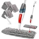 Masthome Spray Mops for Floors, Spray Mop for Cleaning Floors, Wet & Dry Floor Spray Mop with 3 Double-Sided Washable Pads - Send Cleaning Scraper