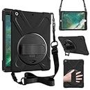 ZenRich iPad 5th/6th Generation Case, iPad 9.7 Case 2017/2018 with Rotatable Kickstand,Hand Strap and Shoulder Strap zenrich Heavy Duty Shockproof Case for A1822/A1823/A1893/A1954,Black