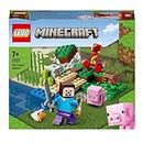 LEGO Minecraft L'agguato del Creeper, Mattoncini da Costruzione con Steve e 2 Minifigure, Giochi per Bambini 7+ Anni 21177