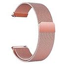 ACM Watch Strap Magnetic Loop 22mm compatible with Samsung Galaxy Watch 3 45mm Smartwatch Luxury Metal Chain Band Rose Gold Pink