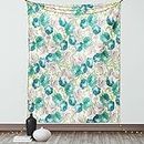 Ambesonne Flower Tapestry, Floral Pattern with Rose Vintage Inspired Watercolor Style Print Pastel, Wall Hanging for Bedroom Living Room Dorm Decor, 60" X 80", Turquoise Beige Green