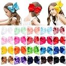 DEEKA 20 PCS Multi-colored 8" Hand-made Boutique Bow Clips Grosgrain Ribbon Alligator Clips for Girls