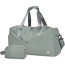 Ceneda 20" Gym Duffel Bag with Wet Pocket Shoes Compartment Portable Overnight Weekender Bag Travel bag Yoga Bag for Women, Celadon, Sports