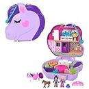 Polly Pocket Jumpin’ Style Pony Compact with Horse Show Theme, Micro Polly Doll & Friend, 2 Horse Figures, Fun Features & Surprise Reveals, Great Gift for Ages 4 & Up, GTN14