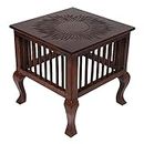 vudy Wooden Beautiful Handmade Stool for Sitting at Living Room, Office, Balcony Decor,Home Furniture can be Used as Side Table Antique Finish(Brown)
