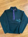 Suéter de lana vintage Patagonia Snap-T Synchilla verde oscuro mediano