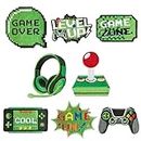 Kirako 8 Pcs Video Game Embroidery Patches Green Pixelated Gaming Sew Iron on Embroidered Applique Repair Patch DIY Craft Accessories Gifts for Kids Boys Gamer Fans Enthusiasts Clothing Backpack Hat