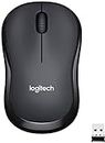 Logitech M220 SILENT Wireless Mouse, 2.4 GHz with USB Receiver, 1000 DPI Optical Tracking, 18-Month Battery, Ambidextrous, Compatible with PC, Mac, Laptop - Black