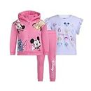 Disney 100th Anniversary Girls Hoodie, T-Shirt and Pants Set for Toddlers and Big Kids Pink/White, Pink, 4