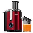 Hervigour Juicer Machine, Large Centrifugal Juicer 3.2" Feed Chute, Quick Juice Extractor for Fruits & Veggies, 3-Speed Settings, Easy Clean, BPA Free, Red