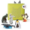 Toniebox Audio Player Starter Set with National Geographic Astronaut, Dinosaur, Whale, Penguin, and Playtime Puppy - Listen, Learn, and Play with One Huggable Little Box - Green