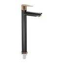 Pixaflo Vocal SS-304 Extended Tall Body Pillar Cock 12" Tap for Wash Basin | Stainless Steel (Black Bronze | Pack of 1)