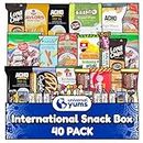 Universal Yums International Snack Box | Variety Pack Of Chips, Candy, Chocolates, And Snacks From Around The World | Foreign Snacks For Office, Family, Gifts, And Parties | (40 Exotic Snacks)