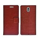 COVERBLACK Vintage Leather Flip Cover for Nokia 3 -TA - 1032 DS - Executive Brown