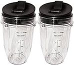Blendin 2 Pack Small 18 Ounce Cup with Sip N Seal Flip Lids, Compatible with Nutri Ninja Auto-iQ 1000w Series and Duo Blenders