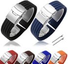 SILICONE RUBBER SPORT WATCH STRAP BAND MULTI COLOURS 18-20-22-24MM QUICK RELEASE