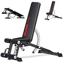 Keppi 1200LB Weight Bench, Heavy Duty Bench1000 PRO Adjustable Workout Bench Press Set for Home Gym Strength Training, Removable Foot Catch for Incline Flat Decline Sit Up Bench for Full Body Fitness