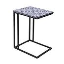 Nutcase Design C Shaped Side Table for Laptop Work on Sofa Couch-Study Breakfast Snack Serving End Tables for Living Room Bedroom - Morocco Mosaic