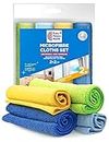 Window Cleaning Cloths for Home - Reusable Microfibre Cloth for Windows & Glass - Must Have Cleaning Products for Car Wash - Pack of 4 Lint Free & Long Lasting Cleaning Cloths Size ‎30 x 30 cm