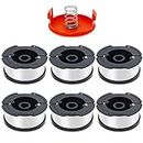Covienapp 6 Pack String Trimmer Spool for Black&Decker AF-100 Auto-Feed Grass Trimmer Line Replacement Spool 30 ft 0.065" (6 Spools+1 Cap+1 Spring)