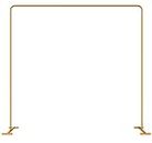 LANGXUN Heavy Duty Metal Square Backdrop Stand Arch for Wedding Birthday Decoration, Graduation Decorations, Event Party Supplies, Baby Shower Photo Booth Background Supplies (Gold)