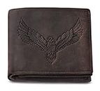 URBAN FOREST Zeus Vintage Brown Leather Bi-Fold Wallet for Men, 6 Card Slot