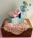 Vintage Nancy Pew Japan Music Box Nursery Baby Planter Blocks Ceramic
