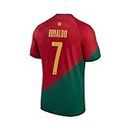 MEYAR Football Jersey Home_CR7_Portugal- for Men and Sports Jersey for Men and Boys MEYAR Football Team 2022-23 8-9 Years Yellow
