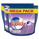 Bold All-in-1 PODS Washing Liquid Laundry Detergent Tablets/Capsules, 108 Washes (54 x 2), Stain Remover For Clothes, Lavender and Camomile Scent, For Brilliant Cleaning With Built-In Lenor Freshness