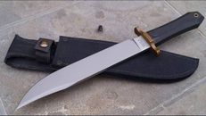CUSTOM HANDMADE D2 TOOL STEEL HUNTING BOWIE KNIFE SURVIVAL KNIFE WITH SHEATH