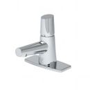T&S BP-0723-4DP Deck Mount Lavatory Faucet w/ Self Closing Handle - 0.5 gpm Spray Outlet, 4" Plate, Single Temperature, 4" Deck Plate, Stainless Steel
