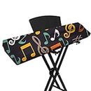 Piano Keyboard Cover,Stretchable Dust-Proof Piano Cover with Adjustable Elastic Band for Electronic Keyboard,Digital Piano Keyboard Bags Cases Covers with Music Symbol Print, Suit for 61/88 Keys