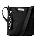 NAUTICA womens Diver Nylon Small Crossbody Bag Purse With Adjustable Shoulder Strap Cross Body, Black, One Size UK