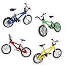 HXHWKEN 4 Piezas Bicicleta De Dedos Mini Modelo de Bicicleta Ornamento Juguetes de Bicicleta de Aleación para Regalo Niños Niñas Adulto