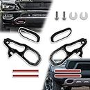 VONLX Front Tow Hooks Left & Right with Bumper Bezels Hardware Black Replacement Fit for Dodge Ram 1500 with 3.6L 5.7L Engine 2019 2020 2021 2022 2023 Replaces 82215268AB 82215268AB 68272945AB