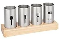 Blissful Home Stainless Steel Flatware & Silverware Cutlery Holder Caddy - Easily Organize Your Spoons, Knives, Forks, etc - Ideal for Kitchen, Dining, Entertaining, Picnics, and Much More…