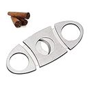 Abrazo Stainless Steel Pocket Cigar Tool Cigar Cutter with Double Guillotine Cutter Blades