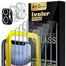 [4+2 Pack] iVoler [4 Pack] Screen Protector for iPhone 11 and iPhone XR + [2 Pack] Camera Lens Protector Tempered Glass with [Alignment Frame Easy Installation],HD Clear Anti-Scratch Film, 6.1 inch