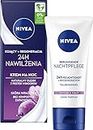 NIVEA Cuidado nocturno calmante 24h humedad + regeneración, crema facial sin perfume para pieles sensibles, delicada crema de noche con aceite de semilla de uva
