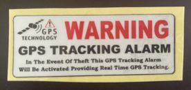 2x AUTOMOTIVE SECURITY GPS TRACKING DECAL STICKERS