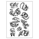 S.A.V.I 3D Temporary Tattoo Waterproof Sticker Black Dragon Popular New Designs Size - 21x15cm (10B)