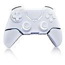 Wireless Controller for PS-4,Wireless Game Controller for PS-4/Pro/Slim Console, with Dual Vibration/6-Axis Gyro Sensor/Audio Function compatible for PC Platform (White)