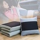 P YU 2 in 1 Cushion Pillow Portable Foldable Throw Pillow with Zipper Car Office Napping Blanket Quilt Bedding Standard